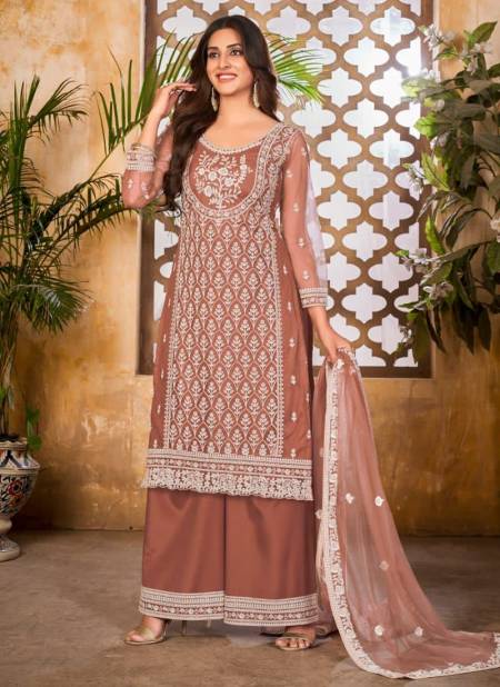Brown Colour Vaani Vol 28 New Designer Exclusive Net Salwar Suit Collection 284
